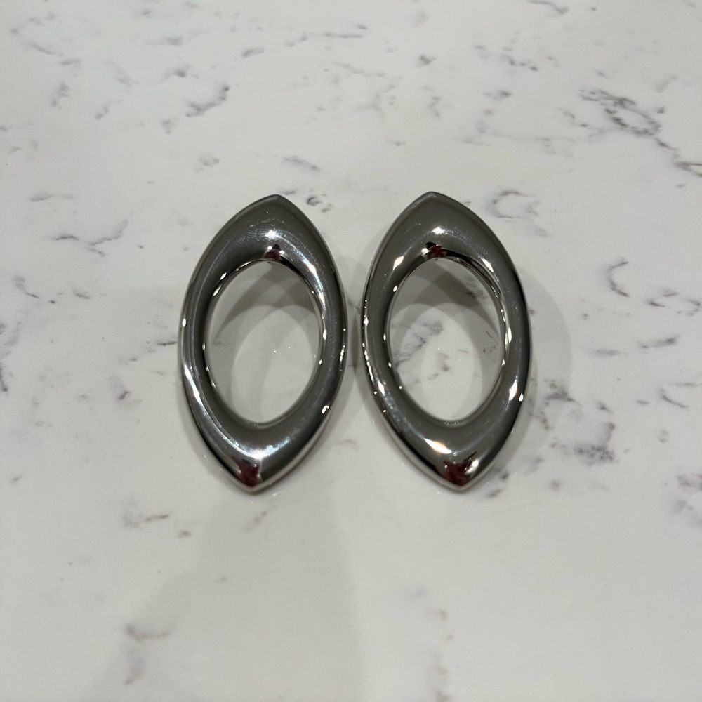 Emma & Chloe Silver Almond Earrings